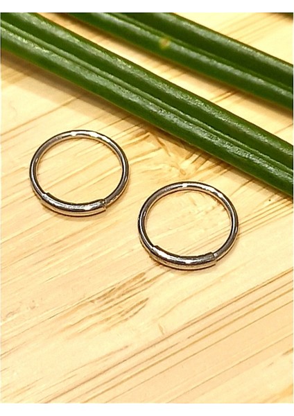 Gümüş Renk Halka Unisex Çelik Küpe