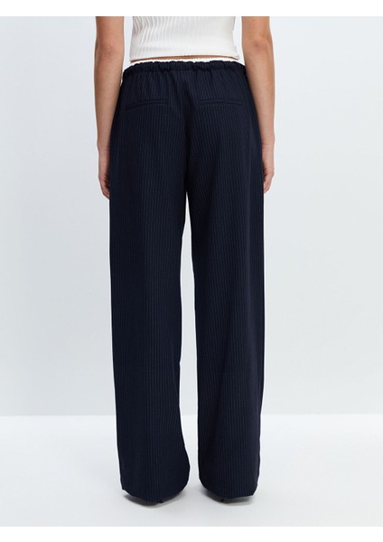 Yeni Sezon Beli Lastikli Çizgili Kadın Pantolon fırsatları