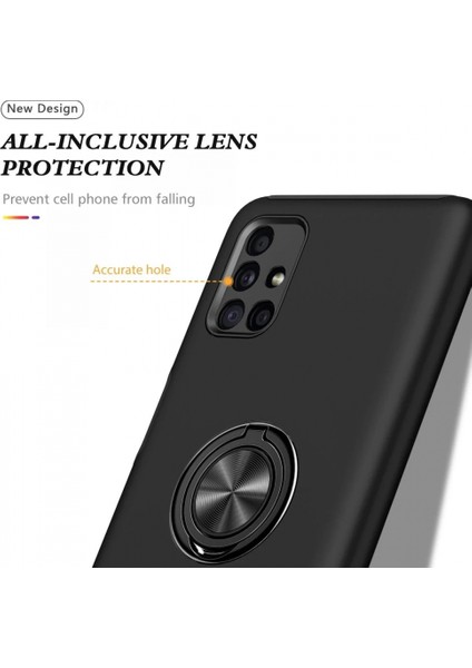 Samsung Galaxy M51 Kılıf Elit Yüzüklü Kapak - Siyah fırsatları