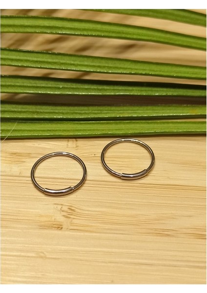 Gümüş Renk Halka Unisex Çelik Küpe