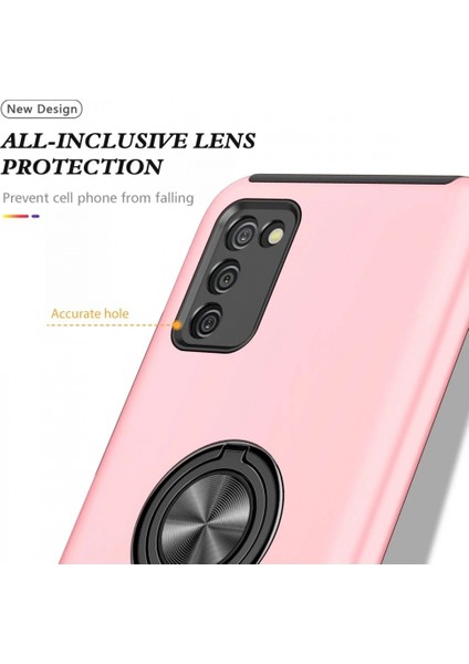 Samsung Galaxy A02S Kılıf Elit Yüzüklü Kapak - Pembe fırsatları
