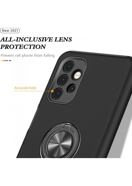 Samsung Galaxy A72 Kılıf Elit Yüzüklü Kapak - Siyah fırsatları
