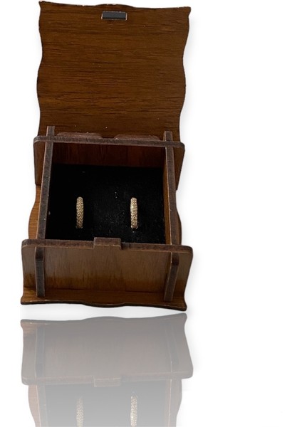 Çift Taraflı Taşlı Halka Altın Küpe fırsatları