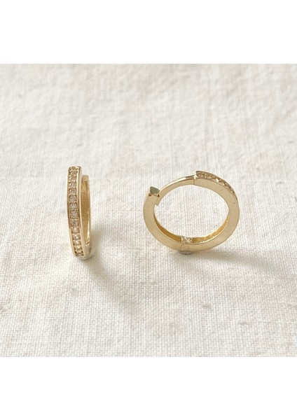 Sıra Taşlı Halka Altın Küpe indirimleri