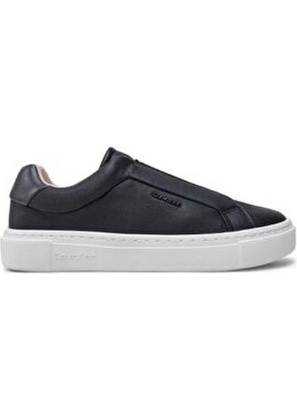 Cupsole Slip On Kadın Deri Ayakkabı Rahat Tabanlı Siyah Renk