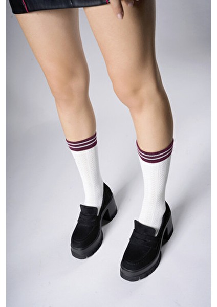 Kadın Loafer Ayakkabı Orta Topuklu Vegan Malzeme ile Günlük Kullanım İçin Tasarlandı