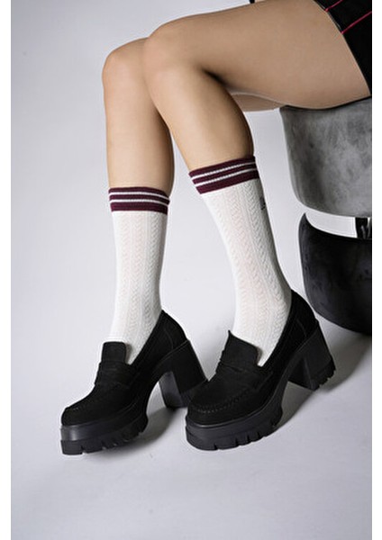 Kadın Loafer Ayakkabı Orta Topuklu Vegan Malzeme ile Günlük Kullanım İçin Tasarlandı