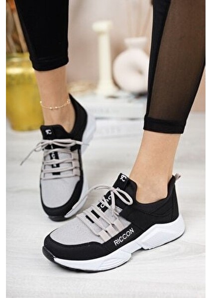 Erkek Sneaker Siyah Buz Düz Taban Koku ve Terleme Yapmayan 43 Numara