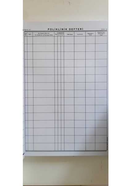 Poliklinik-Protokol Defteri Dikey Ebat 200 Sayfa fiyatları