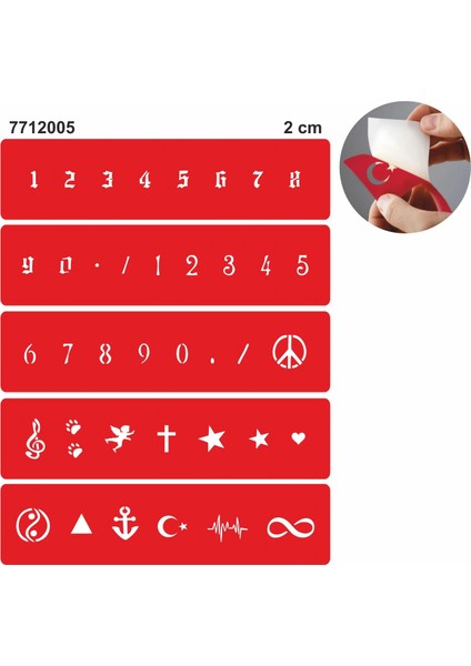 Mini Rakam ve Desen Seti Geçici Dövme Kına Şablonu