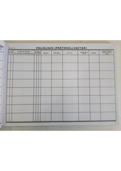 Poliklinik-Protokol Defteri Yatay Ebat 200 Sayfa Bez Ciltli fiyatları