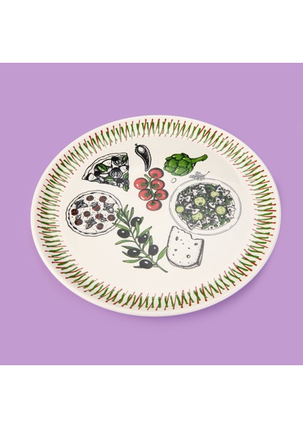 Kitchen The Best Pizza Tabağı - Renkli - 31 cm