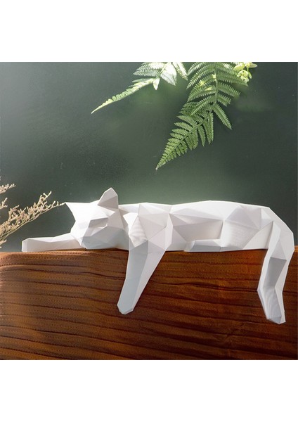 Kedi Kağıt Modeli - Geometrik Modern Oda Dekoru Heykeli Heykel Heykeli Ofis Masası Çerçeve Masası Dekorasyon Yalan Kedi (Yurt Dışından) fırsatları
