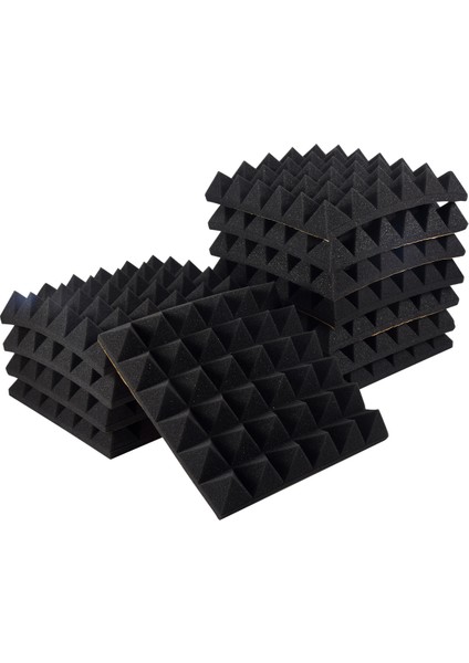 12 Adet Ses Geçirmez Köpük Paneller, Duvar, Stüdyo, Ev ve Ofis Için 2 Inç x 12 Inç x 12 Inç Piramit Şekilli Akustik Paneller (Yurt Dışından)