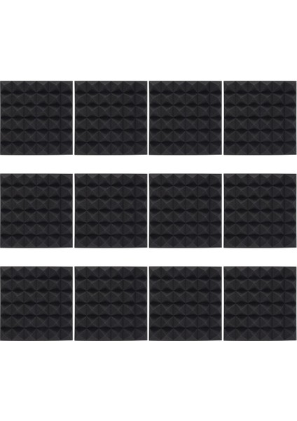 12 Adet Ses Geçirmez Köpük Paneller, Duvar, Stüdyo, Ev ve Ofis Için 2 Inç x 12 Inç x 12 Inç Piramit Şekilli Akustik Paneller (Yurt Dışından) fiyatları