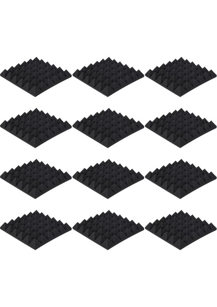 12 Adet Ses Geçirmez Köpük Paneller, Duvar, Stüdyo, Ev ve Ofis Için 2 Inç x 12 Inç x 12 Inç Piramit Şekilli Akustik Paneller (Yurt Dışından) modelleri