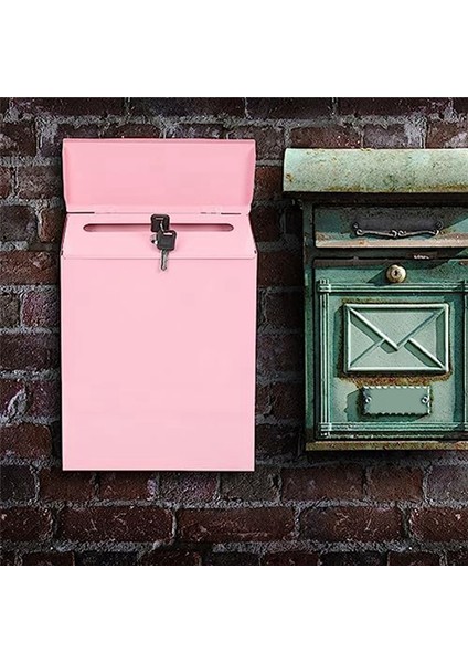 Duvara Monte Posta Kutusu Kilitlenebilir Posta Kutusu Duvar Koleksiyonu Kutusu Çiftlik Evi Posta Kutusu ile Ev Ofis Pembesi Için Uygun (Yurt Dışından) modelleri