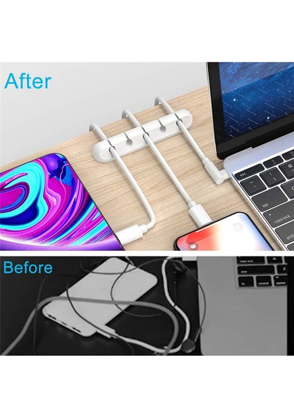 Beyaz Kablo Klipsleri, Kordon Organizatör Kablosu Yönetimi, Masa Masası ve Ofis Için 2 Paket Kordon Tutucu (5, 3 Yuva) (Yurt Dışından) modelleri