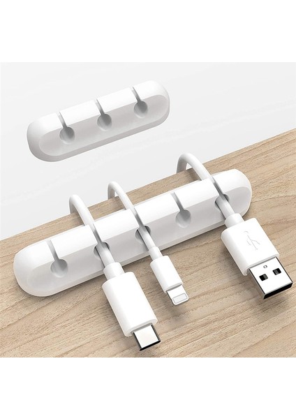 Beyaz Kablo Klipsleri, Kordon Organizatör Kablosu Yönetimi, Masa Masası ve Ofis Için 2 Paket Kordon Tutucu (5, 3 Yuva) (Yurt Dışından) indirimleri