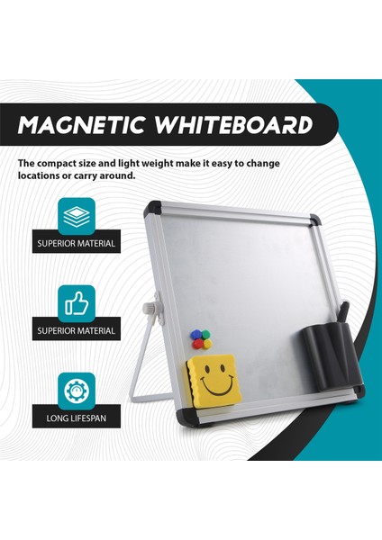 Küçük Masaüstü Kuru Silme Tahtası Taşınabilir Küçük Manyetik Çift Taraflı Beyaz Tahta Şövale Çocuklar Için Yapmak Için Liste Beyaz Tahta Ev Ofis Okulu (Yurt Dışından) fırsatları