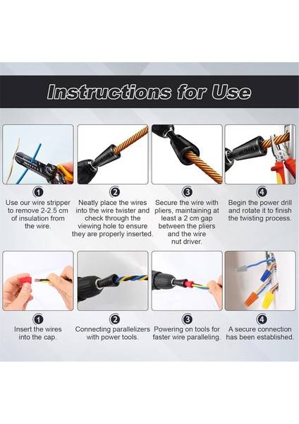 Matkap Için Tel Bükme Aleti, 8 Ila 24 Awg ve 2 Ila 7 Awg ile Uyumlu (Yurt Dışından) indirimleri