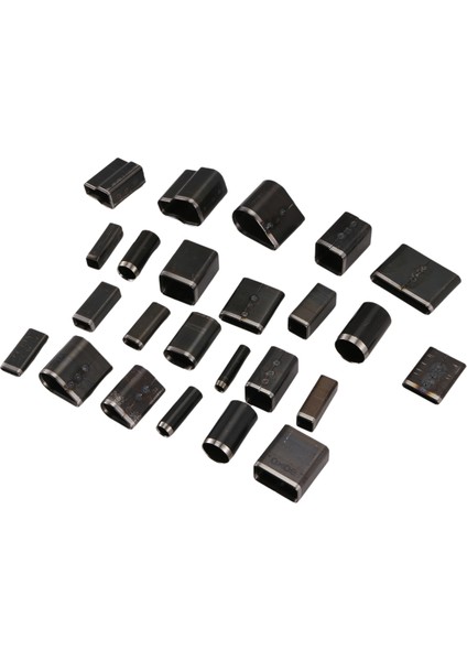 24PCS Deri Kesme Ölümü Set Deliği Hollow Punch Cutter Dıy Alet Kiti Kısa Deri Kemer Sondaj Aracı Oval Yuvarlak Kare (Yurt Dışından)