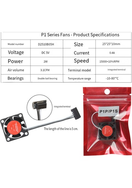 Bambulab Için P1P P1S Sıcak Mini Fan 2W 15000RPM DC5V 0.4A Çift Top Soğutma Yardımcı Soğutma Fanı 3D Yazıcı Parçaları (Yurt Dışından) fiyatları