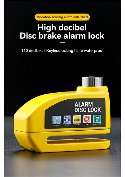 Elektrikli Motosiklet Scooter (Sarı) Için Bisiklet Disk Fren Kilidi Alarm Bisiklet Güvenlik Sistemi Aksesuarları (Yurt Dışından) fiyatları