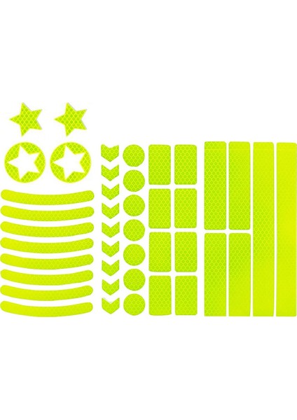 42PCS Yansıtıcı Çıkartmalar, Bisiklet Yansıtıcı Bant, Bisiklet, Kask, Bebek Arabası Sert Şapka, Sarı Için Gece Güvenlik Çıkartmaları (Yurt Dışından)