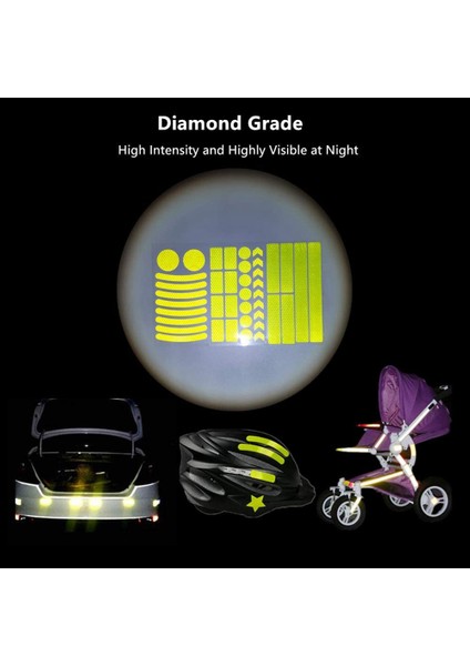 42PCS Yansıtıcı Çıkartmalar, Bisiklet Yansıtıcı Bant, Bisiklet, Kask, Bebek Arabası Sert Şapka, Sarı Için Gece Güvenlik Çıkartmaları (Yurt Dışından) fırsatları