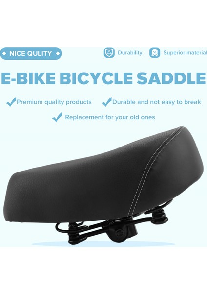 E-Bisiklet Eyer Genişletme Dört Bahar Mtb Bisiklet Saddles Yumuşak Ped Elektrikli Bisiklet Üç Bisiklet Scooter Koltuk Bisiklet Parçaları, Siyah (Yurt Dışından) fırsatları