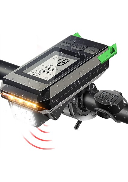 LCD Ekran Hız Gösterimi ve Boynuz USB Şarj Edilebilir Bisiklet Bilgisayar Dış Mekan Bisikleti Için 4 Bisiklet Far (Yurt Dışından)