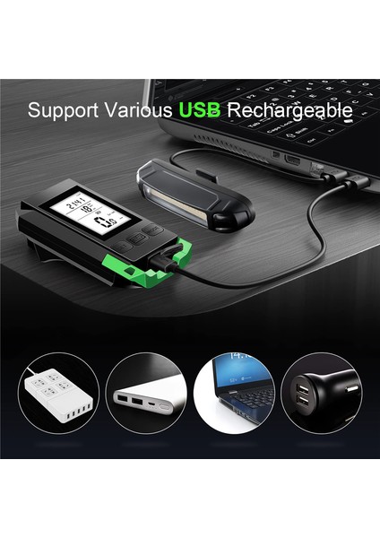 LCD Ekran Hız Gösterimi ve Boynuz USB Şarj Edilebilir Bisiklet Bilgisayar Dış Mekan Bisikleti Için 4 Bisiklet Far (Yurt Dışından) modelleri