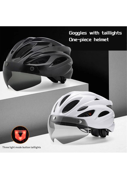 Bisiklet Kaskı, Arka Lamba Gözlükleri ile Bisiklet Kaskı, Yetişkin Erkekler Için Ayarlanabilir Dağ Bisiklet Kaskı Siyah (Yurt Dışından) fiyatları