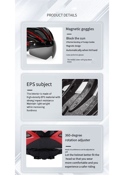 Bisiklet Kaskı, Arka Lamba Gözlükleri ile Bisiklet Kaskı, Yetişkin Erkekler Için Ayarlanabilir Dağ Bisiklet Kaskı Siyah (Yurt Dışından) indirimleri