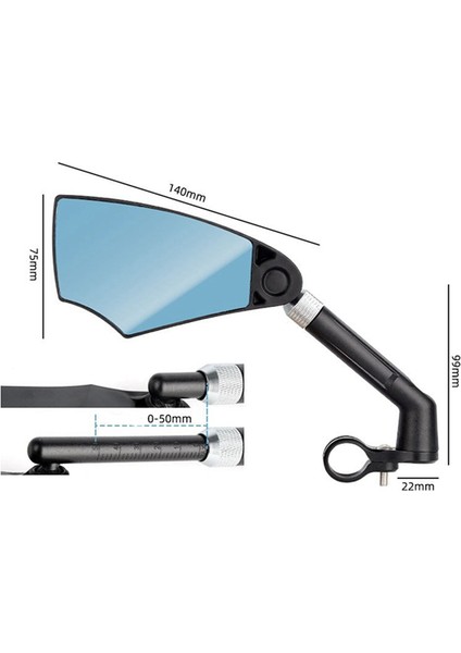 Zoyosports Bisiklet Anti-Parlaklık Arka Bakış Aynası Geri Çekilebilir Patlama Koşullu Dikiz Aynası Dağ Bisikleti Reflektör Sağ (Yurt Dışından) modelleri