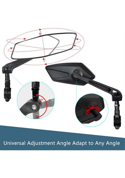 Bisiklet Dikiz Aynası, 360 Derece Dönme Ayarı, Bisikletler ve Elektrikli Araçlar Için Uygun (Yurt Dışından) fiyatları