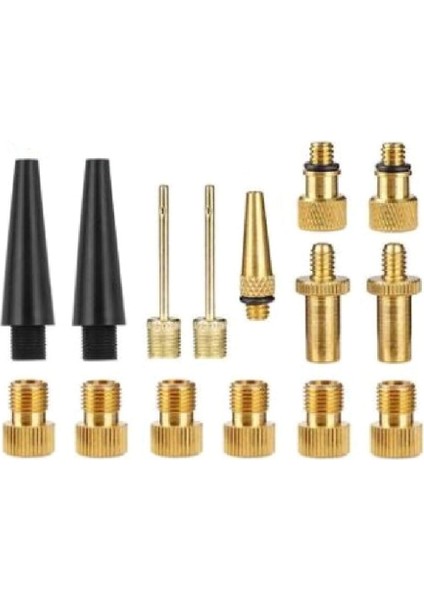 15 Pcs Şişman Pompa Nozul Kiti Presta Schrader Valf Tüp Bisiklet Valf Valf Adaptörleri Yol &amp; Mtb ve Fixie Bisiklet Lastik Pompası (Yurt Dışından)