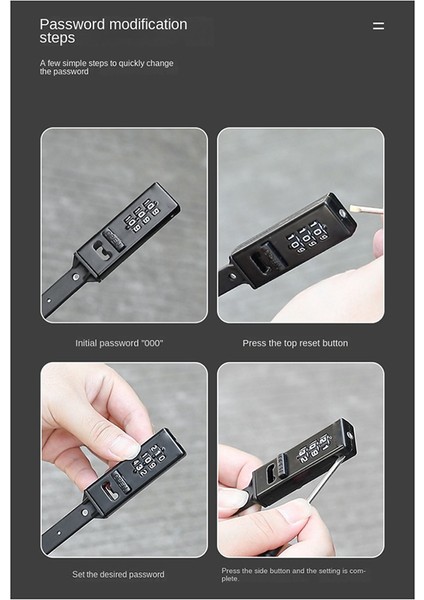 3 Haneli Şifre Kask Kilidi, Bisiklet Şifresi Kilidi, Elektrikli Scooter, Dağ Bisikleti, Yol Bisikleti, 3 Haneli Kask Kilidi (Yurt Dışından)