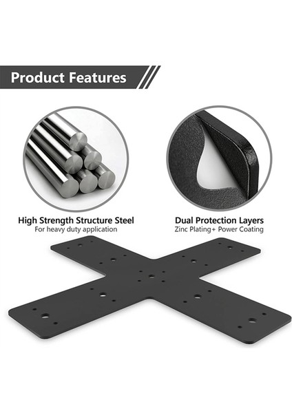 2 Adet Çapraz Tamir Plakası, Ağır Hizmet Tipi Siyah Toz Boyalı Takviye Plakası, Pergolaları Çerçevelemek Için, X-Truss Bağlantıları (Yurt Dışından) fırsatları