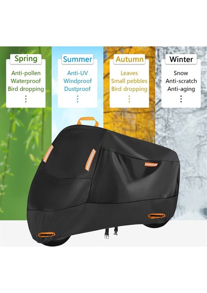 Motosiklet Kapağı Su Geçirmez Tüm Sezon Toz Geçirmez Uv Koruyucu Açık Scooter 210D Aşınma Dirençli Motosiklet Kapağı M (Yurt Dışından) modelleri