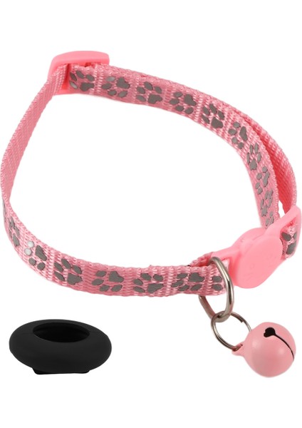 Kedi Yaka, Elma Hava Etiketi Için Güvenlik Tokası ve Çan ile Kedi Yaka, 3/8 Inç Genişliğinde Yansıtıcı Kedi Yakalı Pembeli (Yurt Dışından)