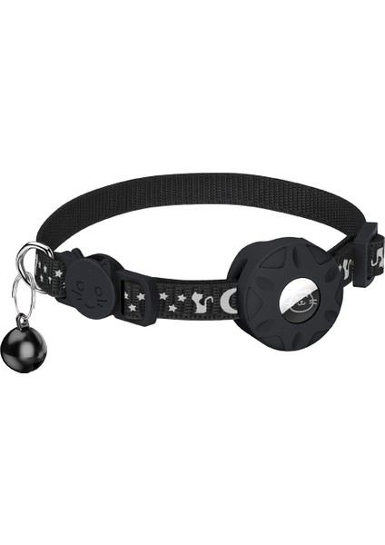 Hava Etiketi Kedi Yakası Için, Güvenlik Tokası ve Su Geçirmez Tutucu Olan Kedi Için Yansıtıcı Yaka 3/8 Inç Genişliğinde, Siyah (Yurt Dışından)