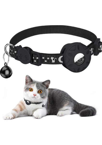 Hava Etiketi Kedi Yakası Için, Güvenlik Tokası ve Su Geçirmez Tutucu Olan Kedi Için Yansıtıcı Yaka 3/8 Inç Genişliğinde, Siyah (Yurt Dışından) fiyatları