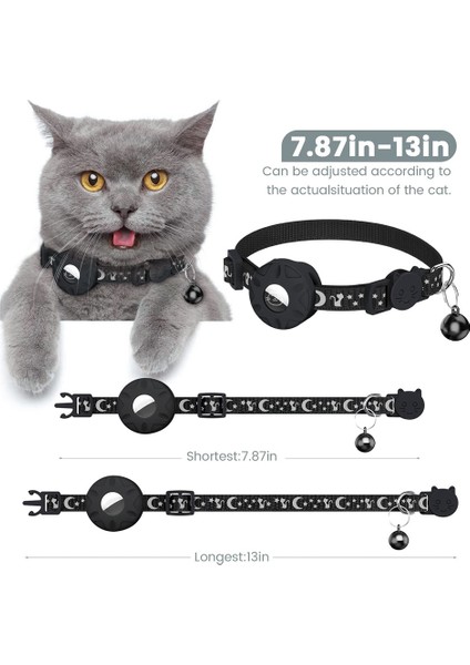 Hava Etiketi Kedi Yakası Için, Güvenlik Tokası ve Su Geçirmez Tutucu Olan Kedi Için Yansıtıcı Yaka 3/8 Inç Genişliğinde, Siyah (Yurt Dışından) modelleri