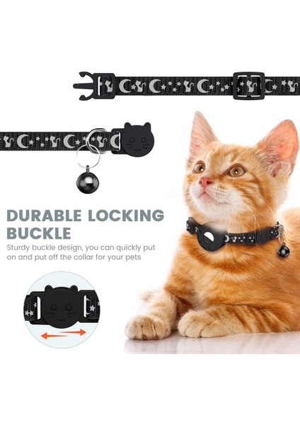 Hava Etiketi Kedi Yakası Için, Güvenlik Tokası ve Su Geçirmez Tutucu Olan Kedi Için Yansıtıcı Yaka 3/8 Inç Genişliğinde, Siyah (Yurt Dışından) indirimleri
