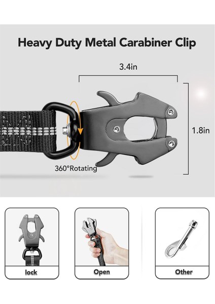 Köpek Tasma Ağır Hizmet, 4-6ft Şok Emici Bungee Köpek Tasması+2 Yastıklı Sap, Metal Karabin Klibi, Araba Emniyet Kemeri Siyah (Yurt Dışından) indirimleri
