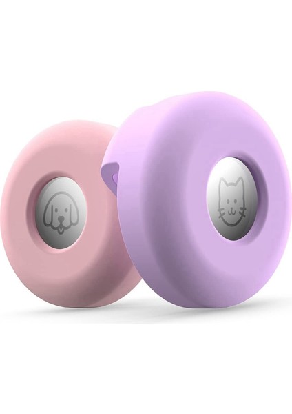 Köpek Yakası (2 Paket), Apple Airtags Için Silikon Pet Yaka Kılıfı, Anti-Lost Hava Etiketi Kılıf Pet Döngü Tutucu Mor+Pembe (Yurt Dışından)