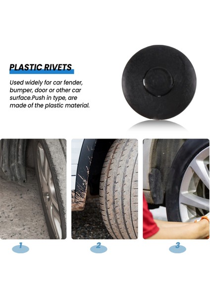 7mm Delikli Plastik Perçinler Bağlantı Elemanı Otomatik Araba Çamurluk Tampon Itme Klipleri 100 Adet (Yurt Dışından) fırsatları