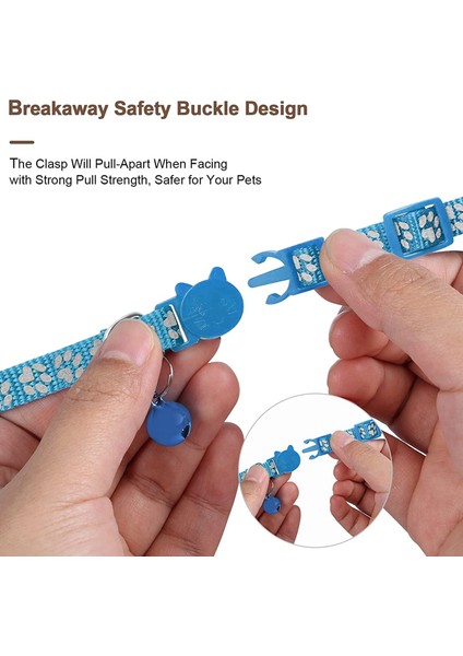 Kedi Yaka, Elma Hava Etiketi Için Güvenlik Tokası ve Çan ile Kedi Yaka, 3/8 Inç Genişliğinde Yansıtıcı Kedi Yakalı Mavi (Yurt Dışından) modelleri